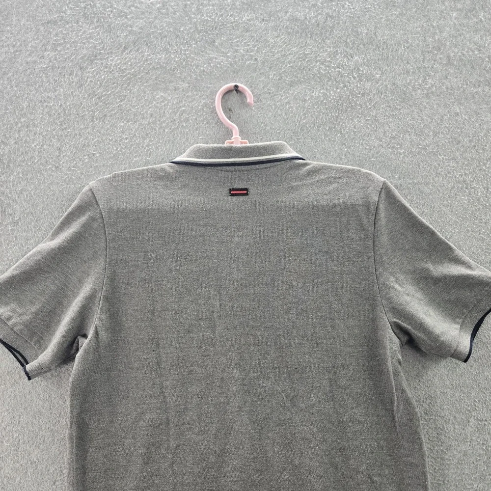 FUBU Men Polo L Gray Logo Embroidered‎ Y2K  Short Sleeve